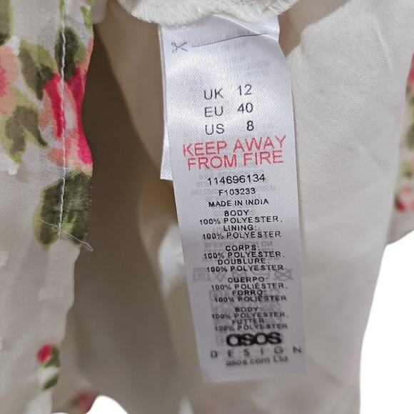 ASOS Ring Detail Cutout Mini Dress Ditsy Floral Size 8 - Picture 8 of 10